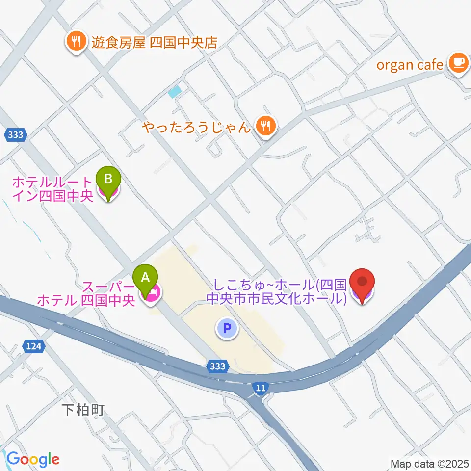 しこちゅ～ホール周辺のホテル一覧地図