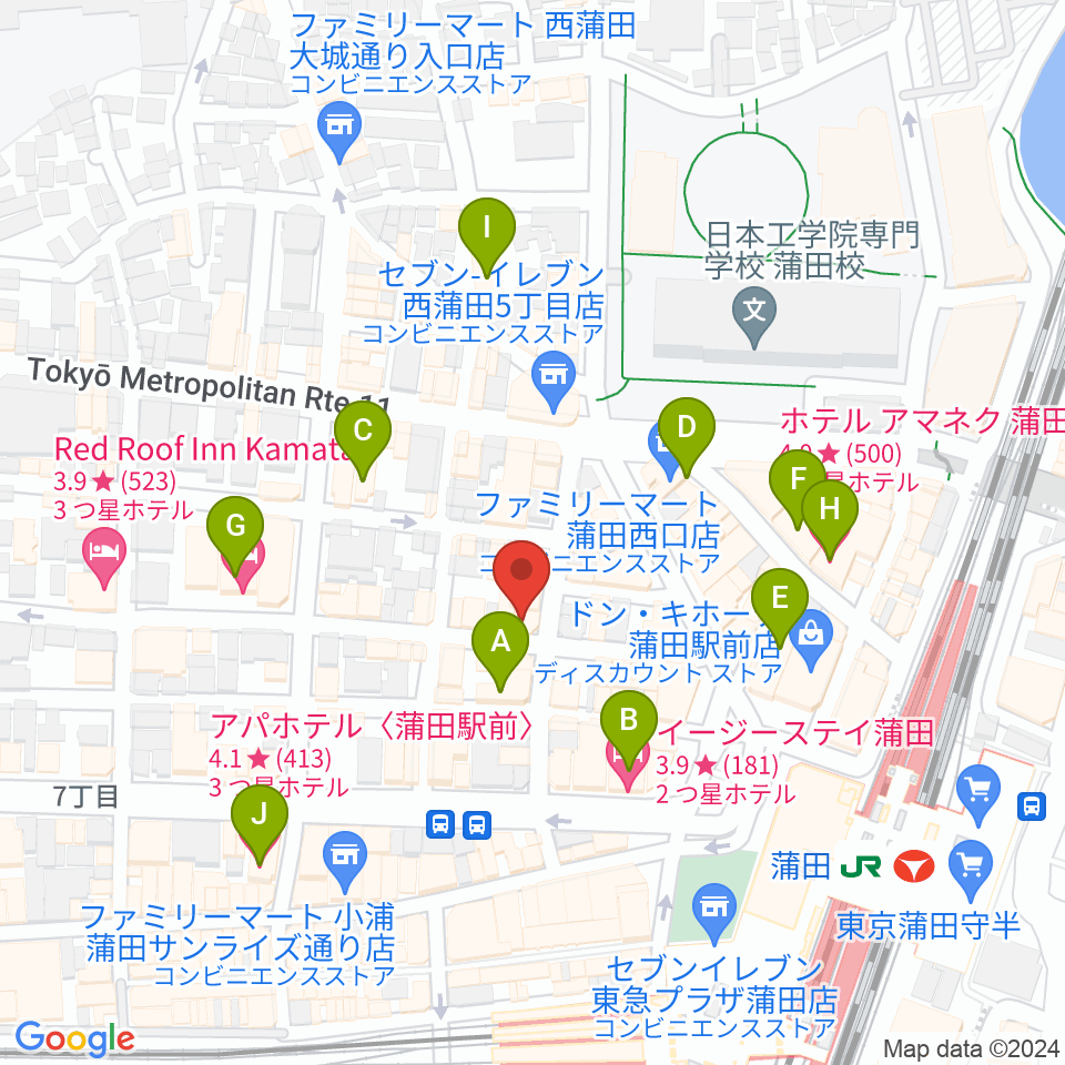 KAMATAぶらぶら周辺のホテル一覧地図