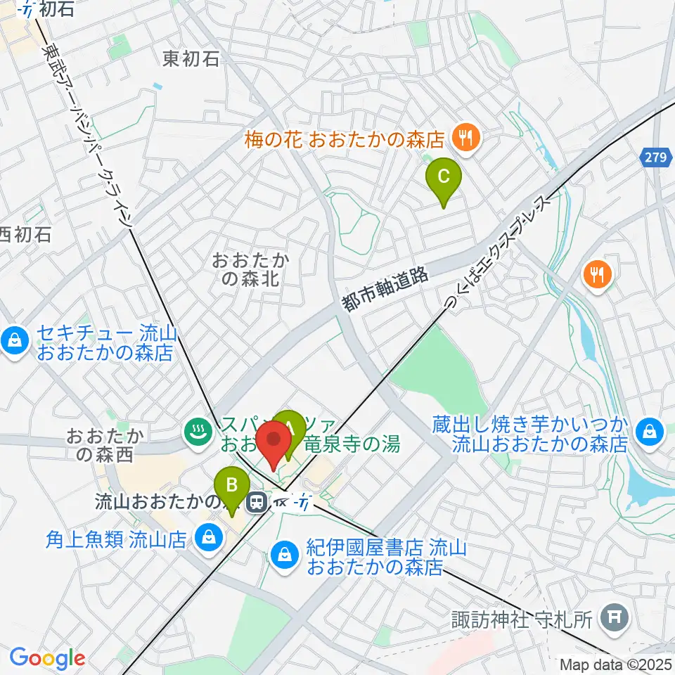 スターツおおたかの森ホール周辺のホテル一覧地図