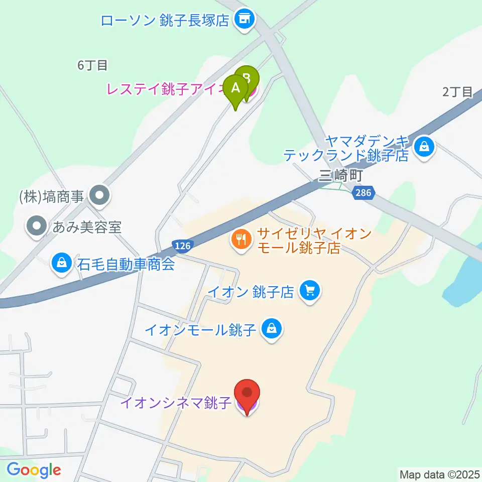 イオンシネマ銚子周辺のホテル一覧地図
