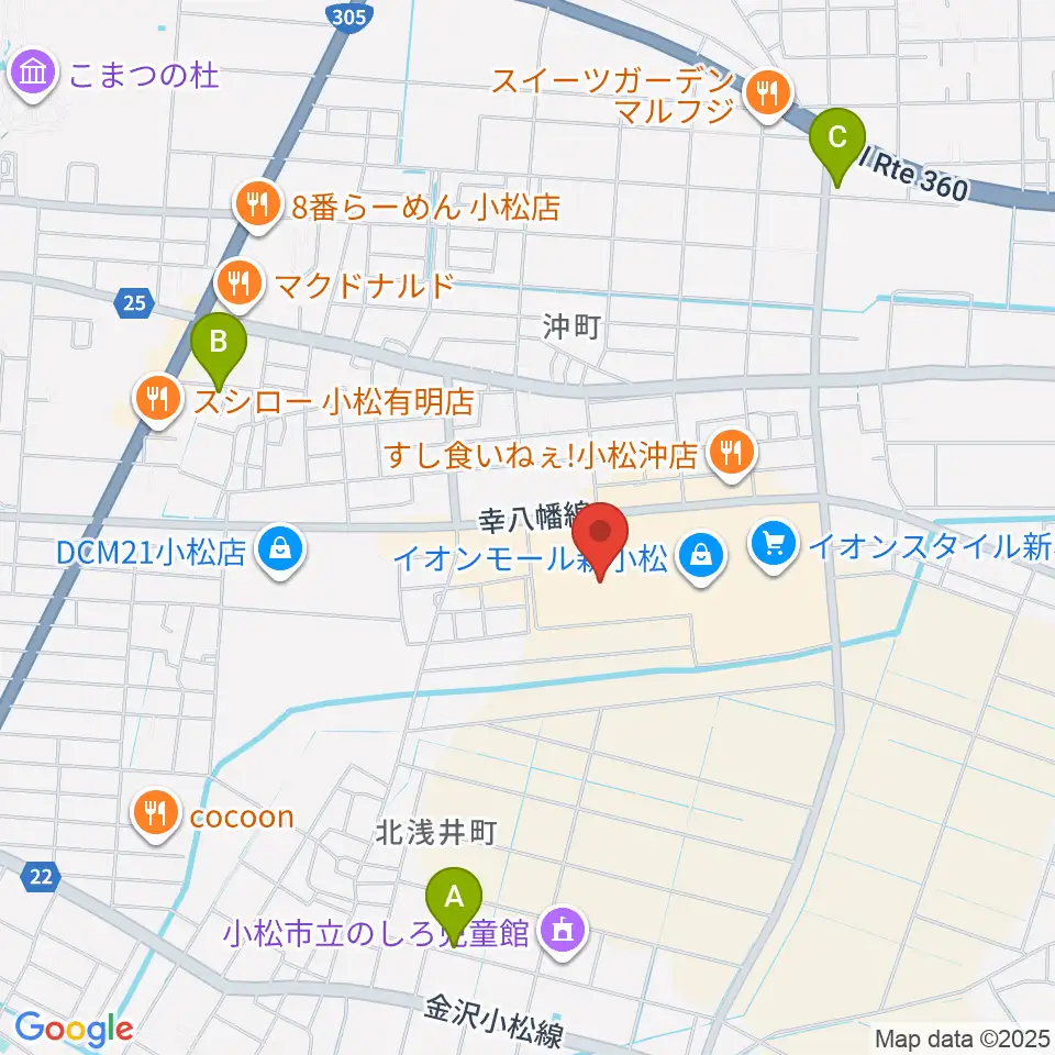 イオンシネマ新小松周辺のホテル一覧地図
