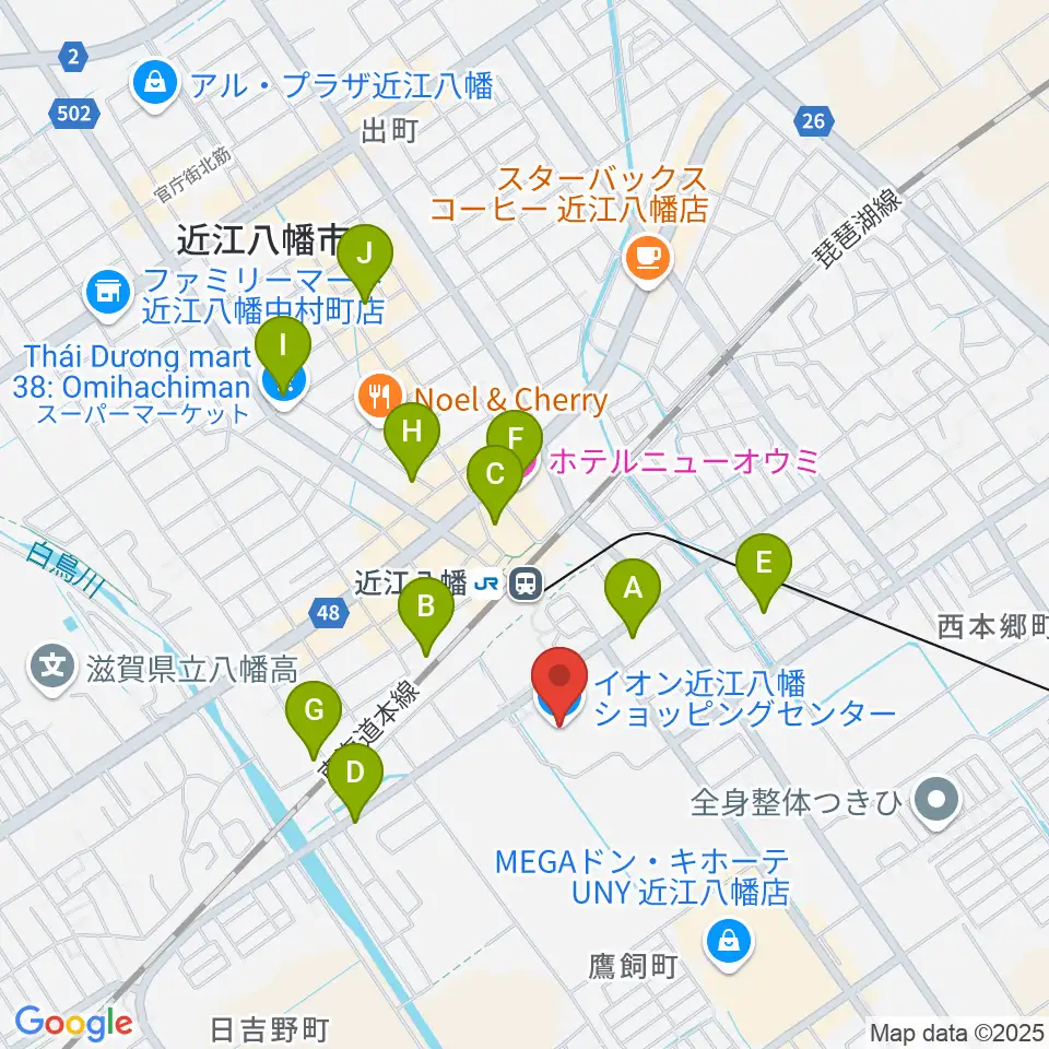 イオンシネマ近江八幡周辺のホテル一覧地図