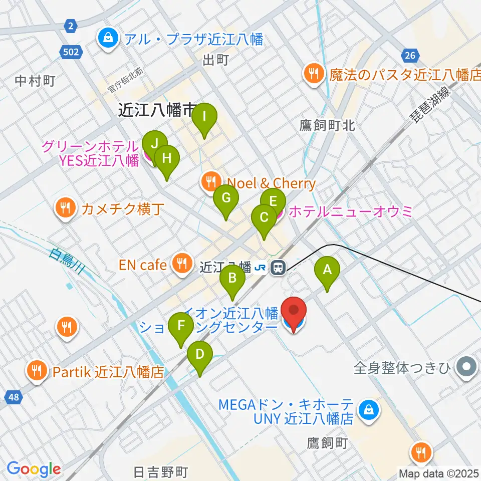 イオンシネマ近江八幡周辺のホテル一覧地図