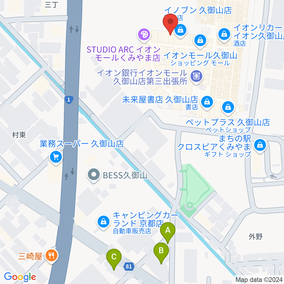 イオンシネマ久御山周辺のホテル一覧地図