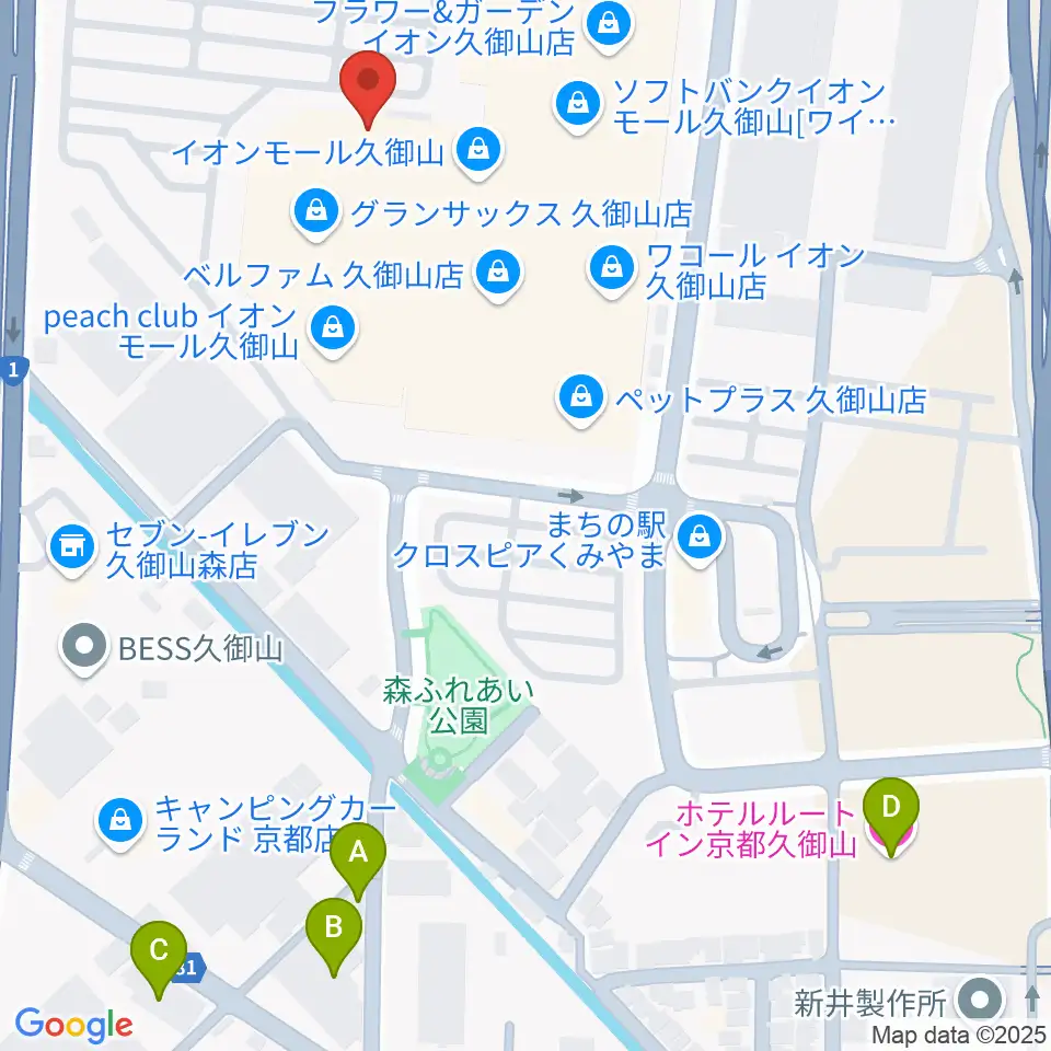 イオンシネマ久御山周辺のホテル一覧地図