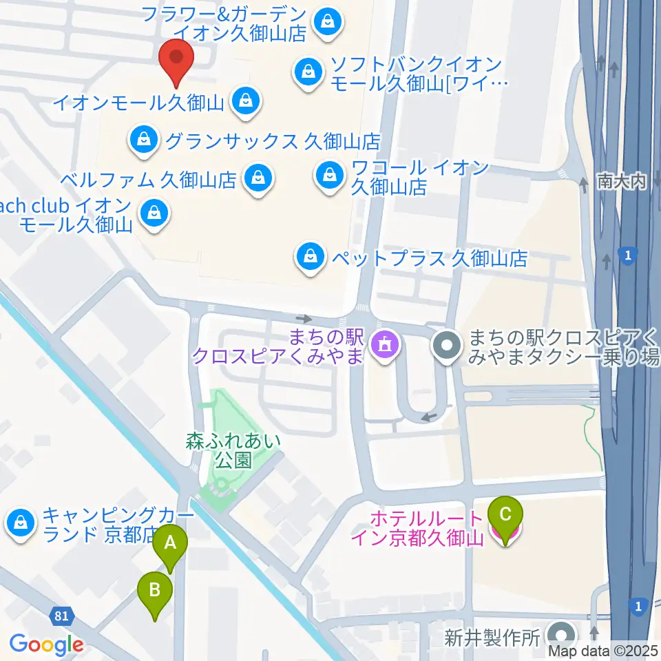 イオンシネマ久御山周辺のホテル一覧地図