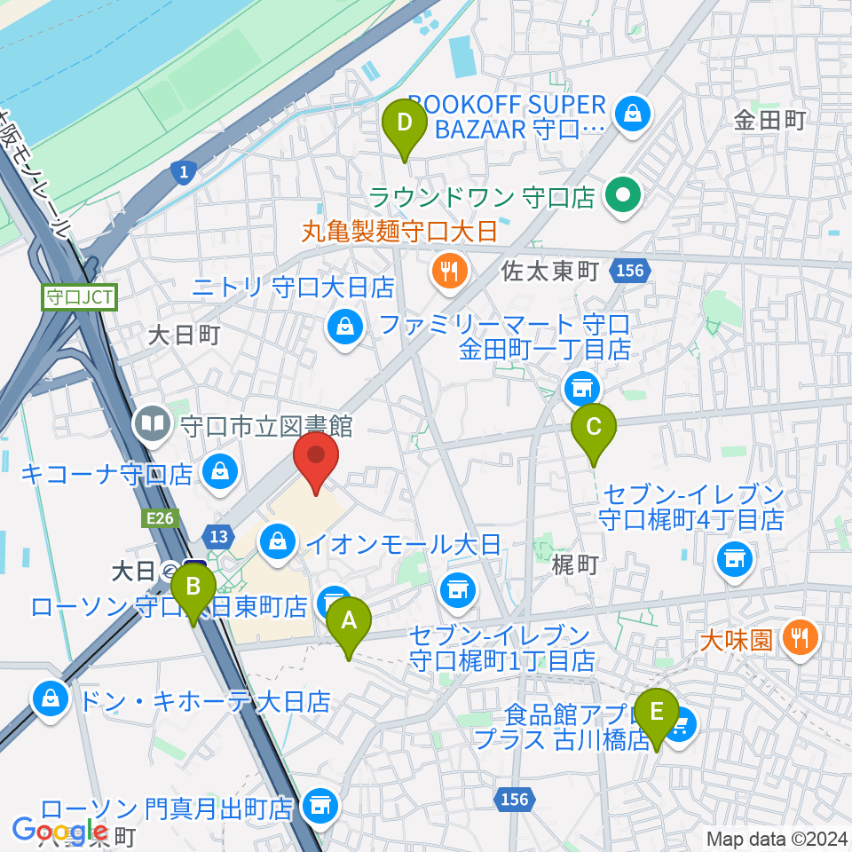 イオンシネマ大日周辺のホテル一覧地図