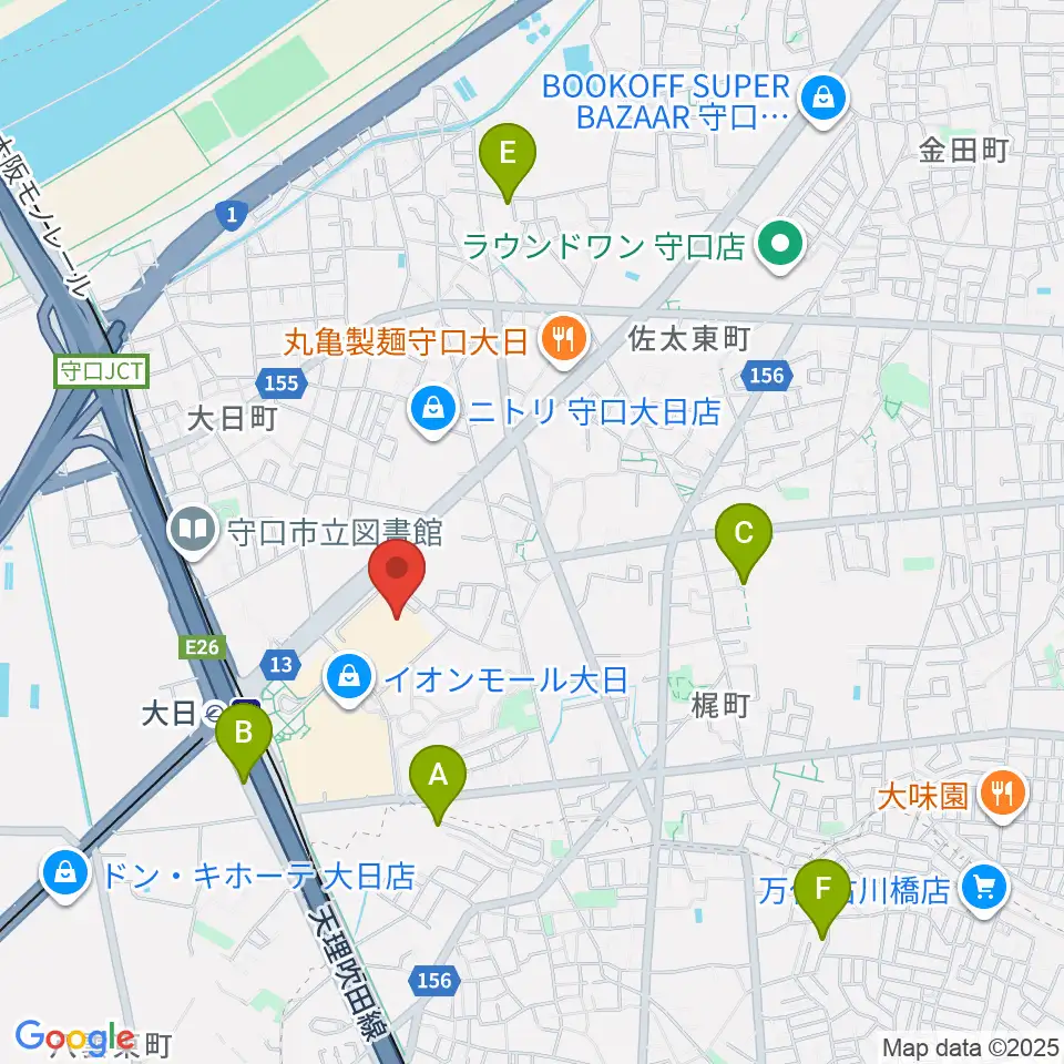 イオンシネマ大日周辺のホテル一覧地図