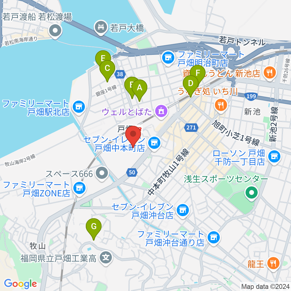 イオンシネマ戸畑周辺のホテル一覧地図