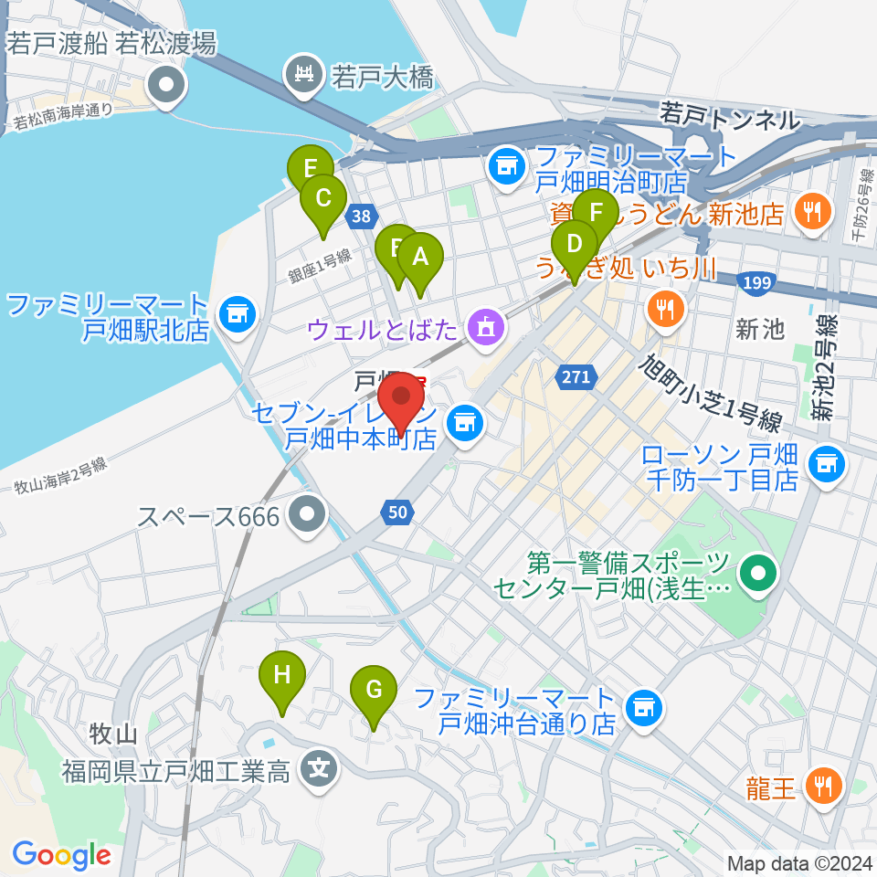 イオンシネマ戸畑周辺のホテル一覧地図