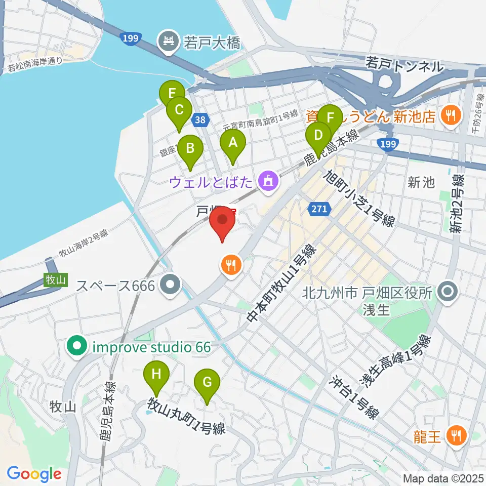 イオンシネマ戸畑周辺のホテル一覧地図
