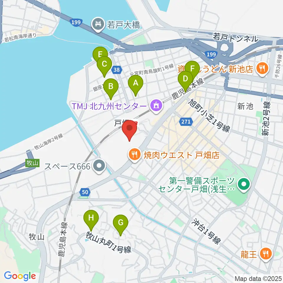 イオンシネマ戸畑周辺のホテル一覧地図