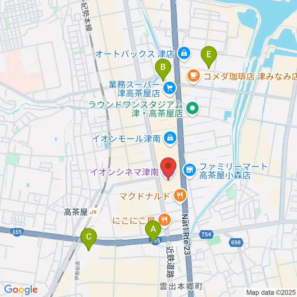 イオンシネマ津南周辺のホテル一覧地図