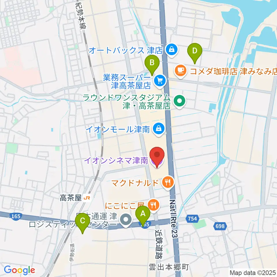 イオンシネマ津南周辺のホテル一覧地図