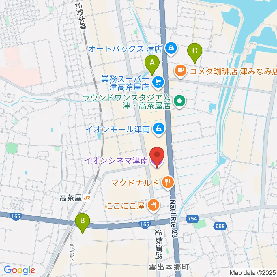 イオンシネマ津南周辺のホテル一覧地図