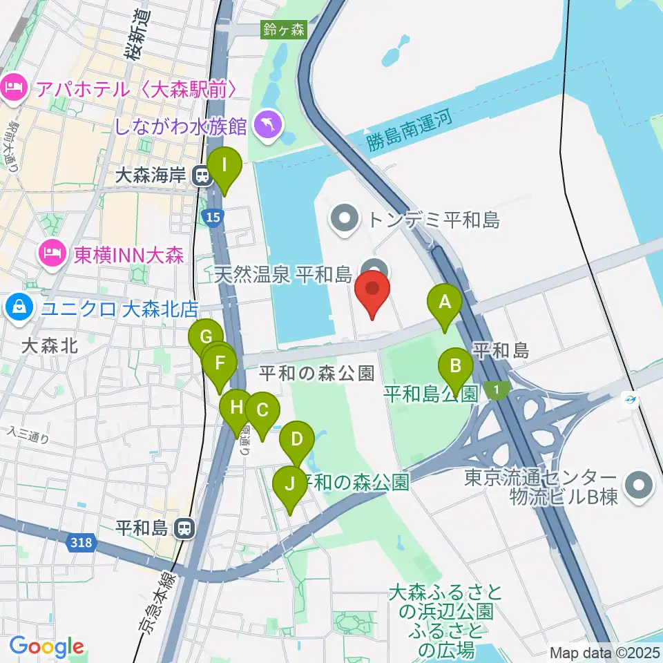 シネマサンシャイン平和島周辺のホテル一覧地図