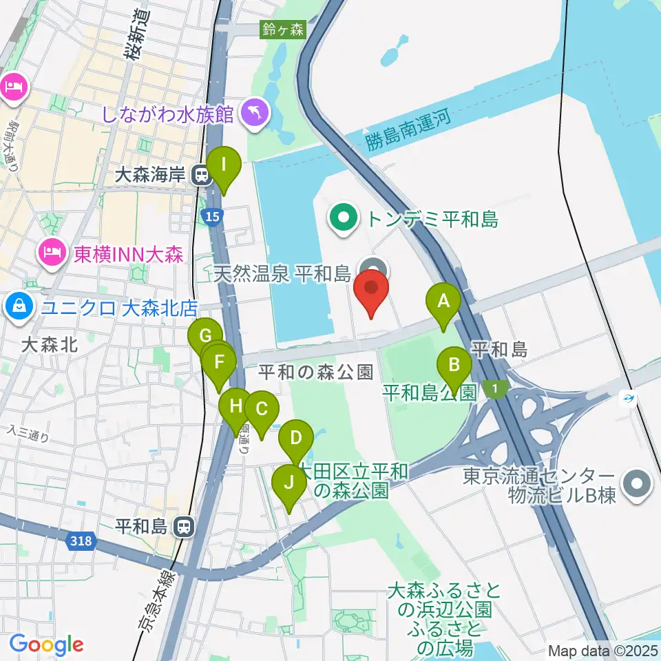 シネマサンシャイン平和島周辺のホテル一覧地図