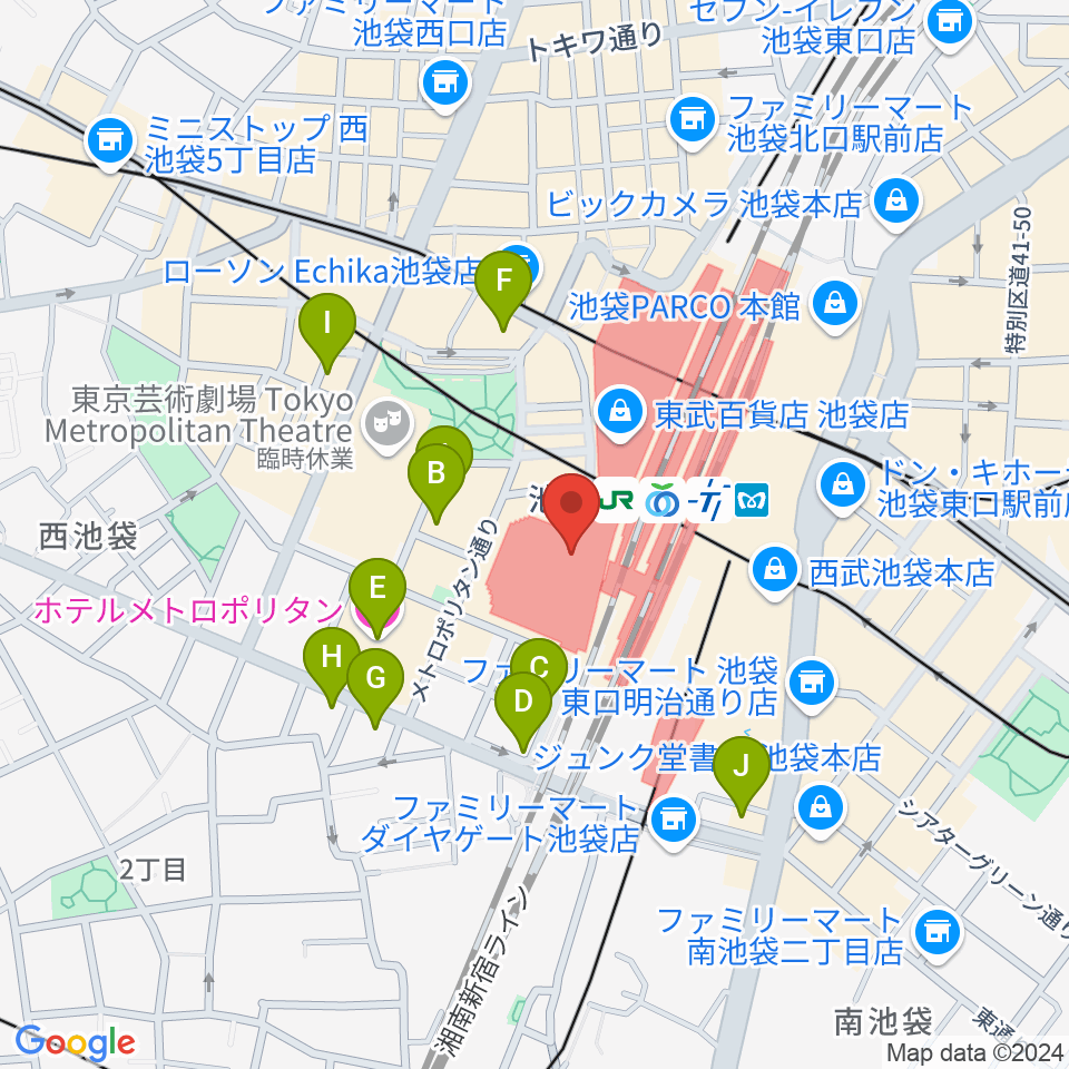 シネ・リーブル池袋周辺のホテル一覧地図