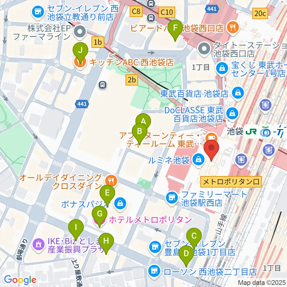 シネ・リーブル池袋周辺のホテル一覧地図
