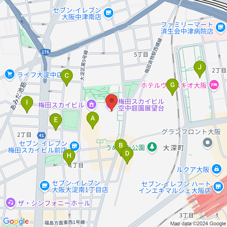 テアトル梅田周辺のホテル一覧地図