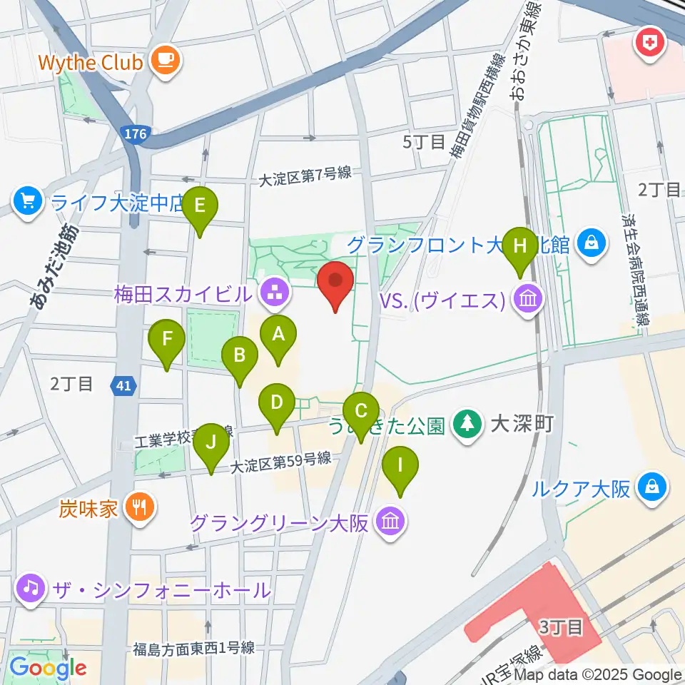 テアトル梅田周辺のホテル一覧地図