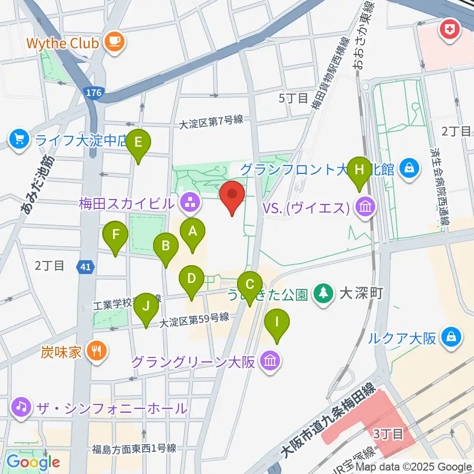 テアトル梅田周辺のホテル一覧地図