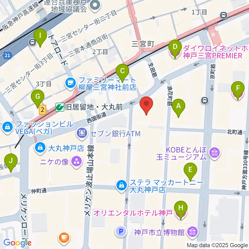 シネ・リーブル神戸周辺のホテル一覧地図