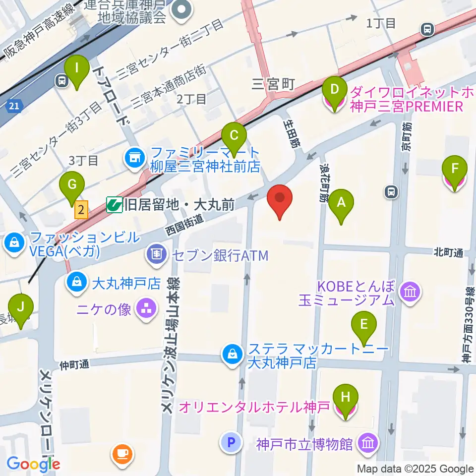 シネ・リーブル神戸周辺のホテル一覧地図