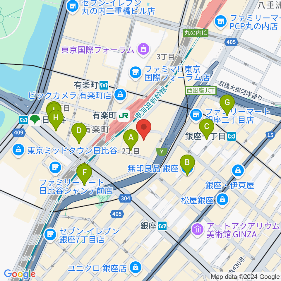 ヒューマントラストシネマ有楽町周辺のホテル一覧地図