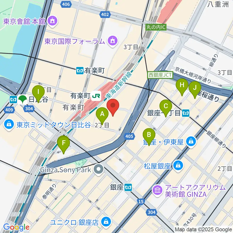 ヒューマントラストシネマ有楽町周辺のホテル一覧地図