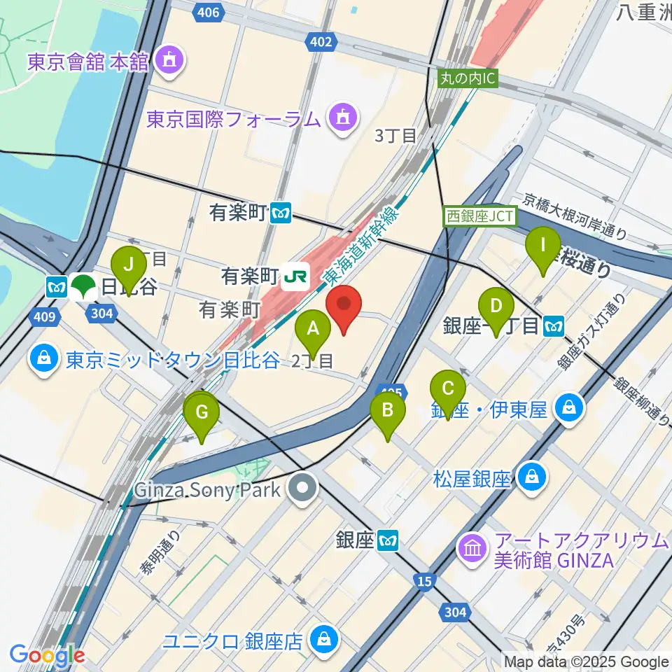 ヒューマントラストシネマ有楽町周辺のホテル一覧地図
