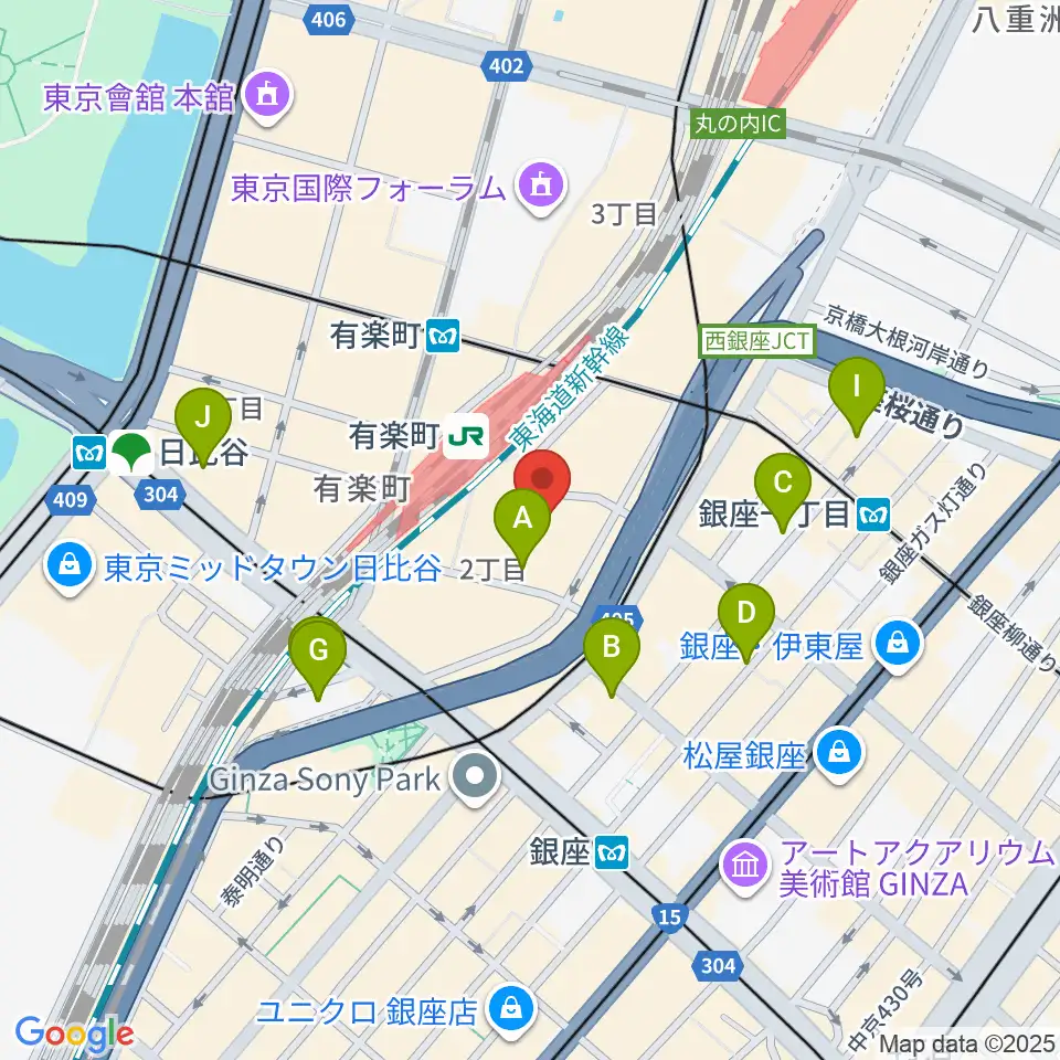 ヒューマントラストシネマ有楽町周辺のホテル一覧地図