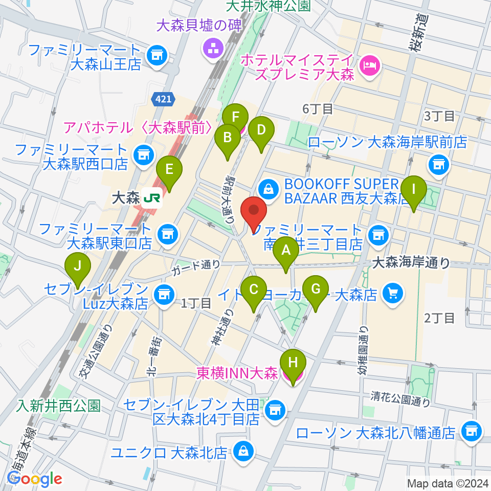 キネカ大森周辺のホテル一覧地図