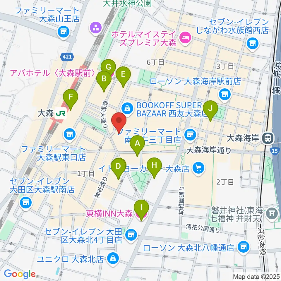 キネカ大森周辺のホテル一覧地図