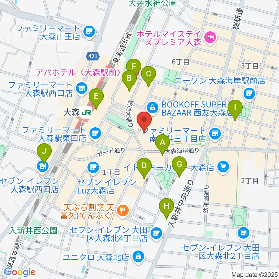 キネカ大森周辺のホテル一覧地図