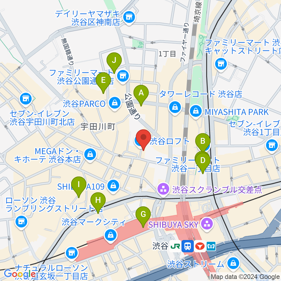 渋谷シネクイント周辺のホテル一覧地図