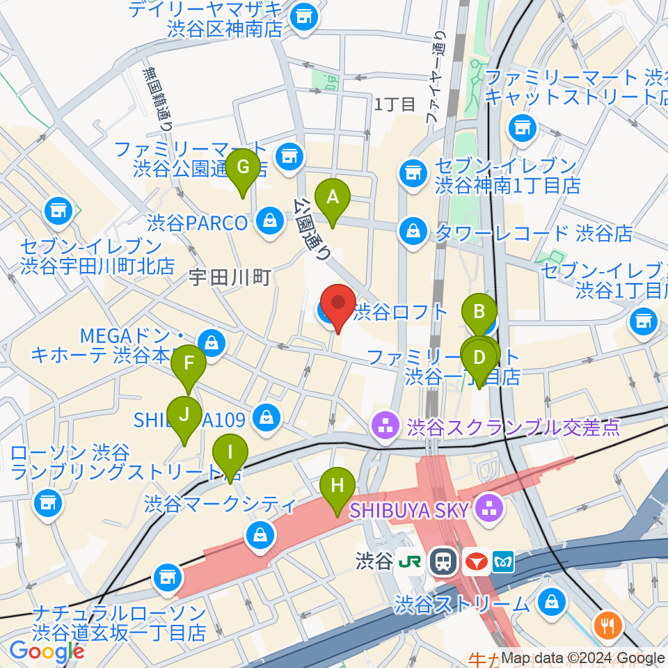 渋谷シネクイント周辺のホテル一覧地図