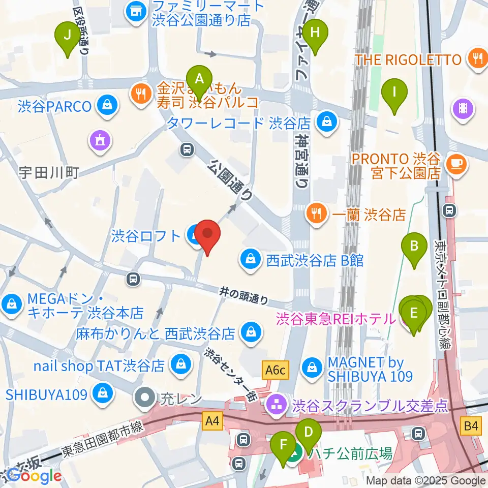 渋谷シネクイント周辺のホテル一覧地図