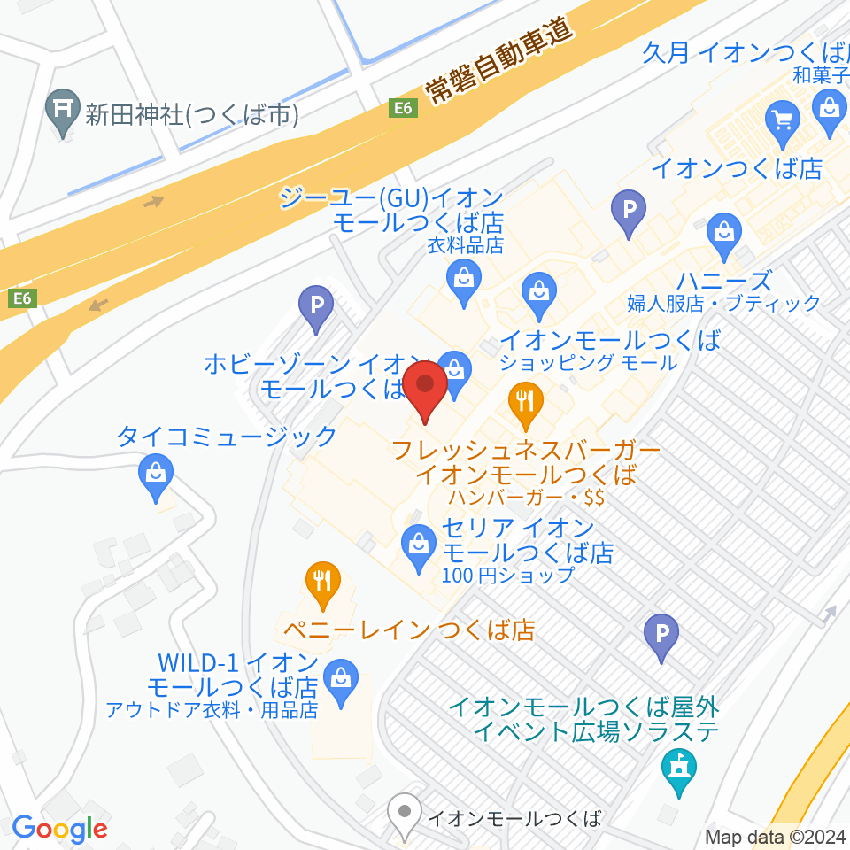 ウインズ・ユーつくば店周辺のホテル一覧地図