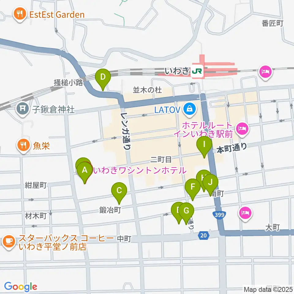 ウインズ・ユーいわき店周辺のホテル一覧地図