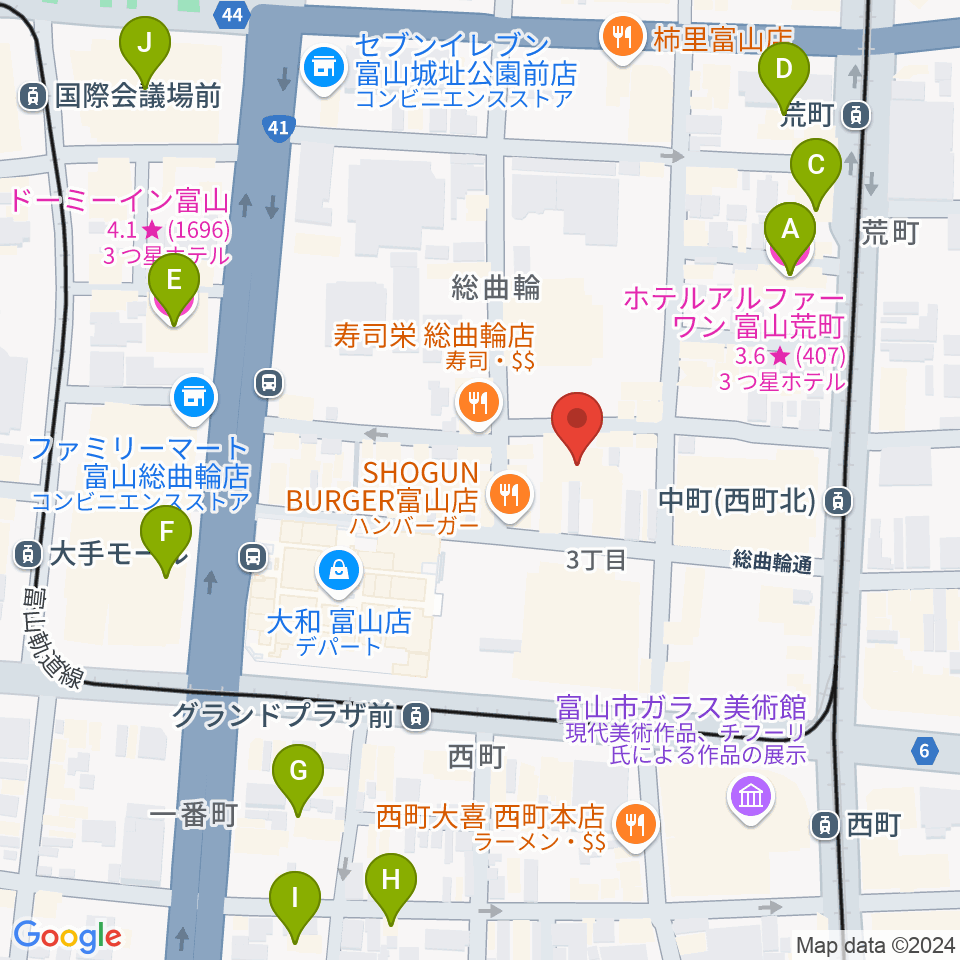 ほとり座周辺のホテル一覧地図