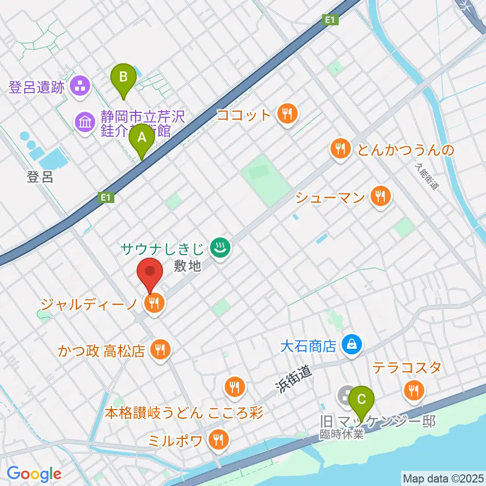 音楽天国・静岡駿河店周辺のホテル一覧地図
