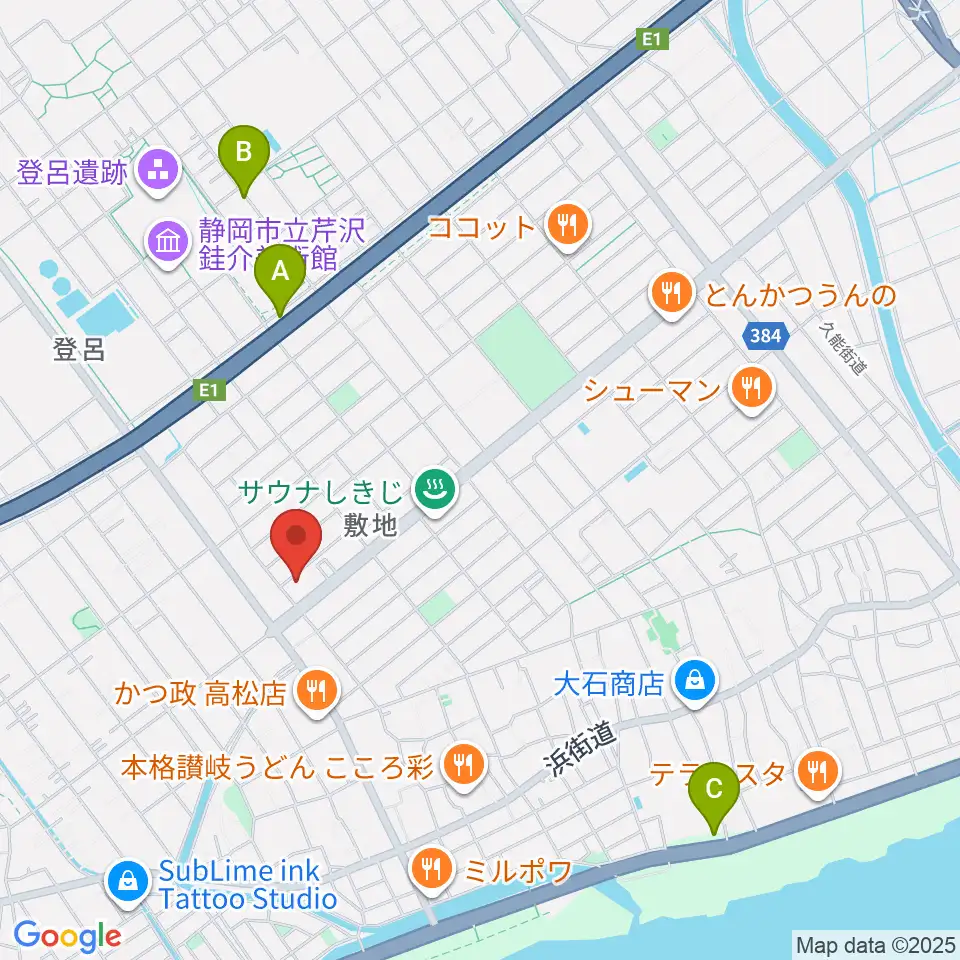 音楽天国・静岡駿河店周辺のホテル一覧地図