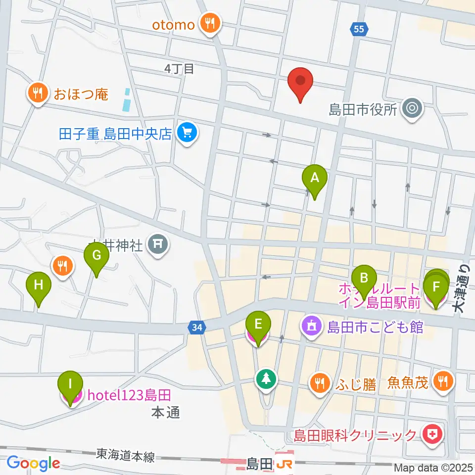 島田市民総合施設プラザおおるり周辺のホテル一覧地図