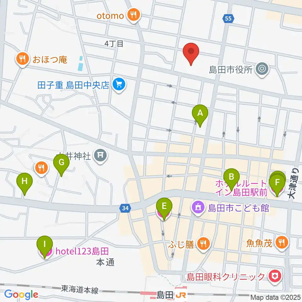 島田市民総合施設プラザおおるり周辺のホテル一覧地図