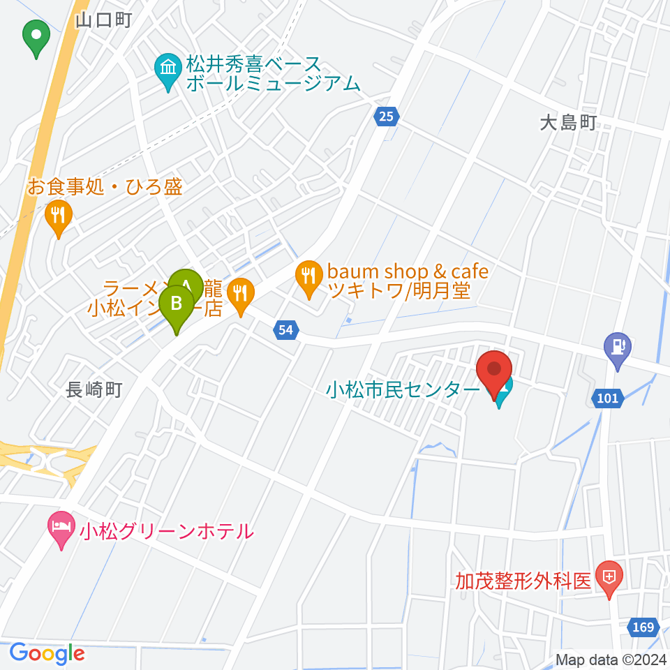 小松市民センター周辺のホテル一覧地図
