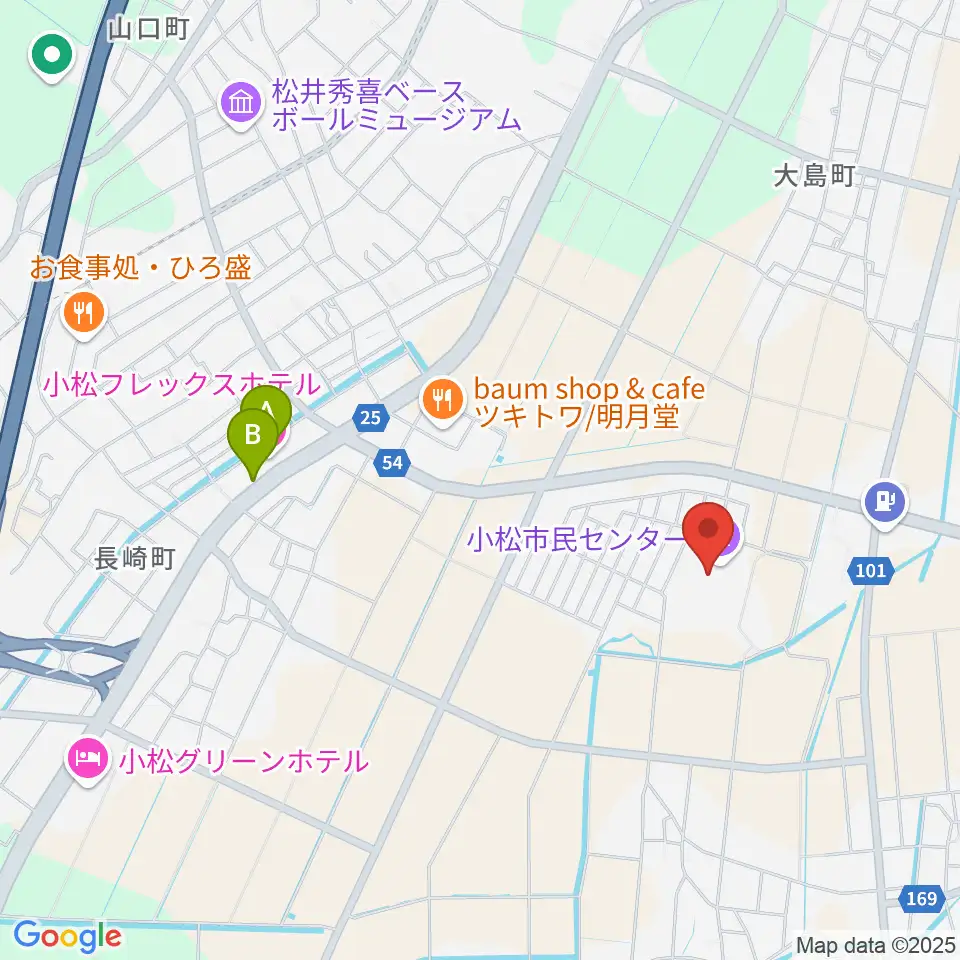 小松市民センター周辺のホテル一覧地図
