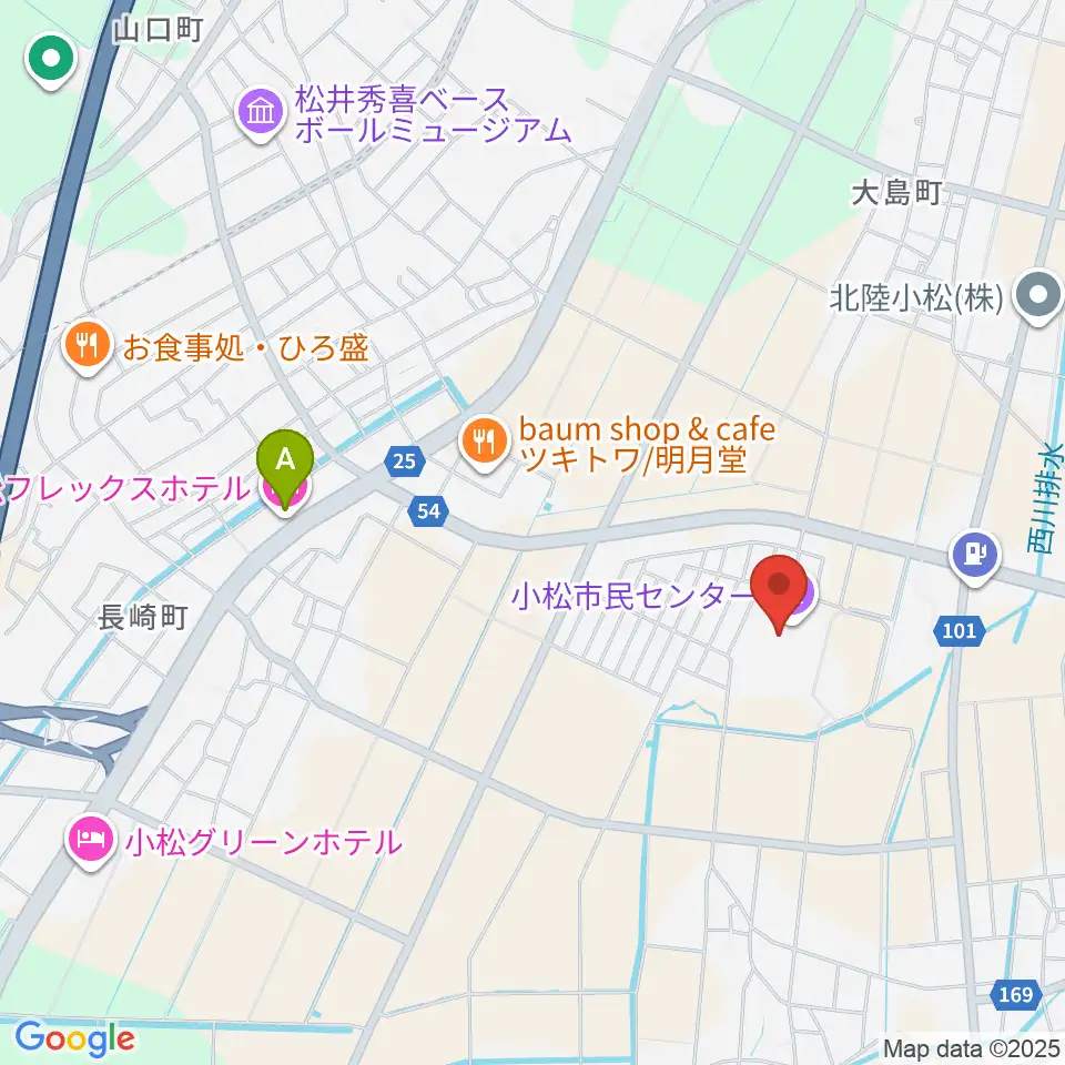 小松市民センター周辺のホテル一覧地図