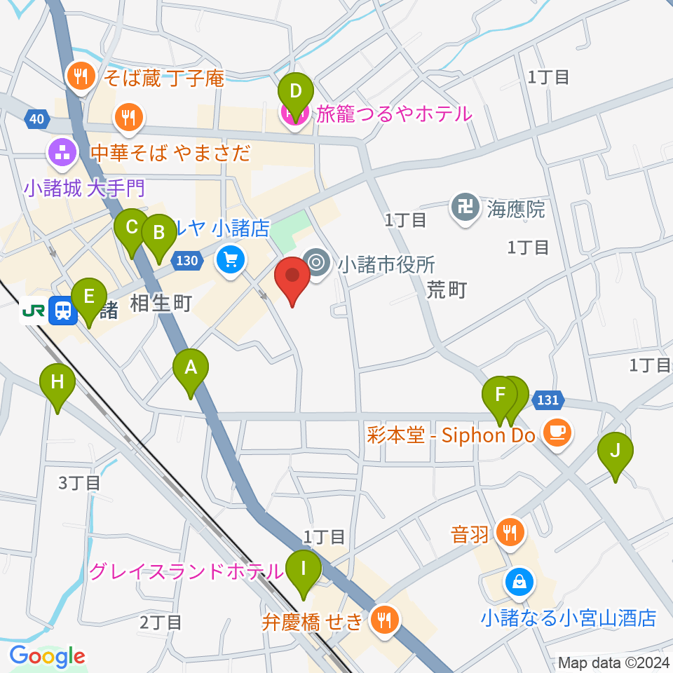 小諸市市民交流センター周辺のホテル一覧地図