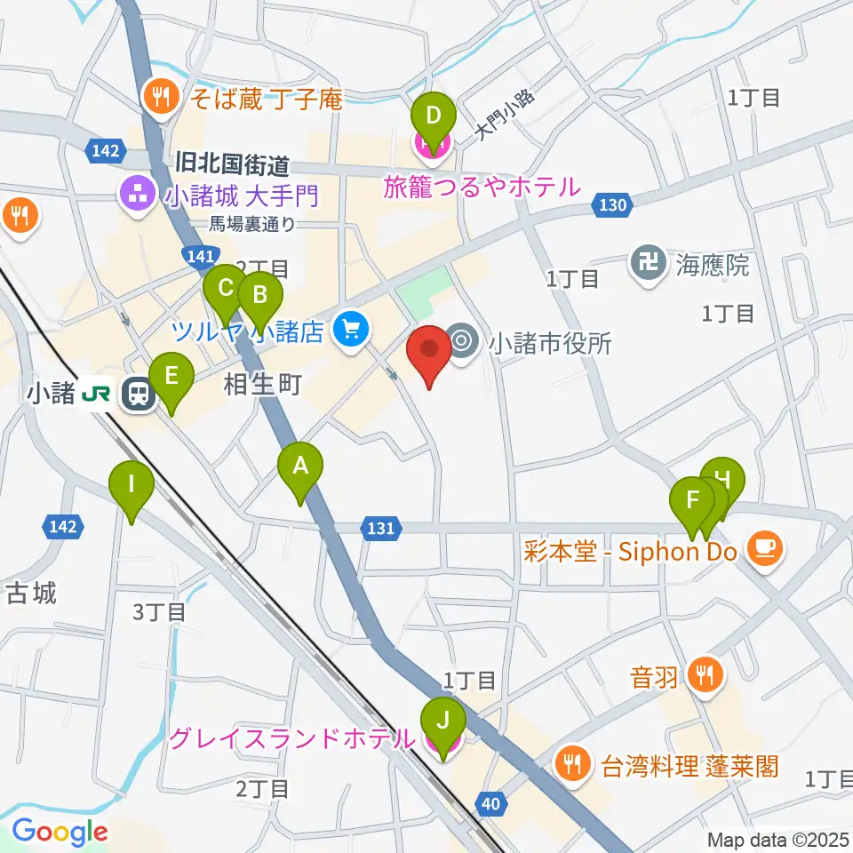 小諸市市民交流センター周辺のホテル一覧地図